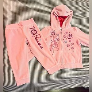 3T Girls - 2 piece Frozen (Anna) velour hoodie and sweatpants